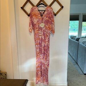 Knox Rose Tie-Dye Maxi Dress in Pink and Orange
